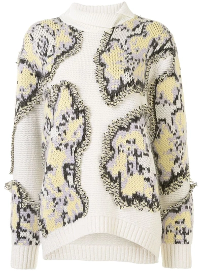 3.1 Phillip Lim / フィリップ リム Intarsia Knitted Turtleneck Sweater In White/daisy