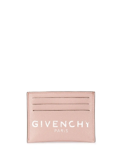 Givenchy Vintage-effect Logo Cardholder In Pink