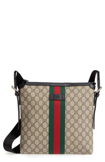 Gucci Gg Supreme Shoulder Bag In 9692 Beige Ebony/vrv