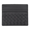 Bottega Veneta Nero Intrecciato Nappa Card Case In Nero+nero