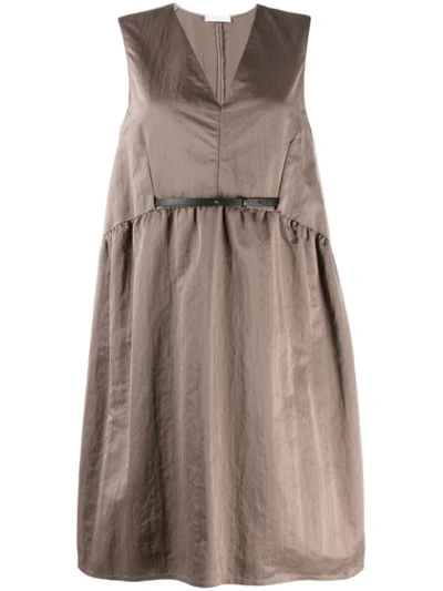 Fabiana Filippi Sleeveless Belted Dress In Neutrals