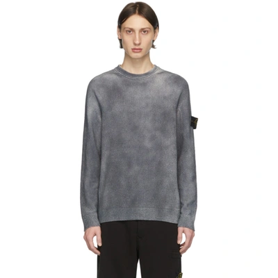 Stone Island Spray-fade Cotton-blend Sweater In Grey