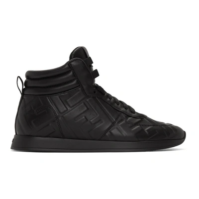 Fendi Embossed Ff Motif Sneakers In F0qa1 Black