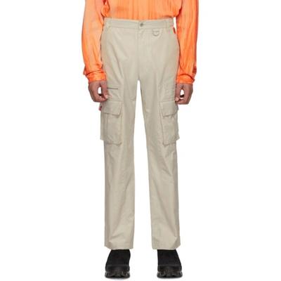 Heron Preston Beige Canvas Cargo Pants In 6119 Sndorg