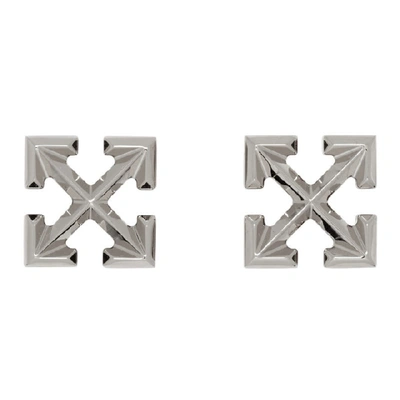 Off-white Silver Small Arrows Earrings
