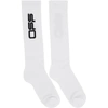 Off-white Long Logo Socks In White/black