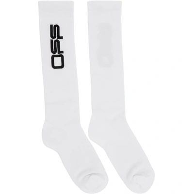 Off-white Long Logo Socks In White/black