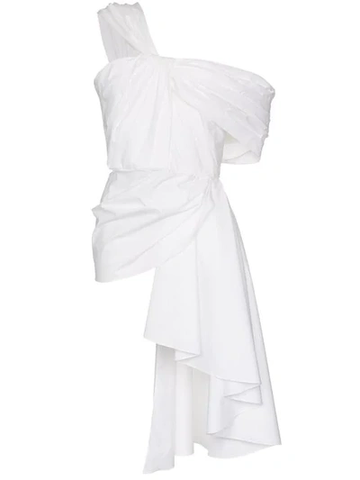 Johanna Ortiz Shangri La Off-the-shoulder Draped Stretch-cotton Poplin Top In 6 Off White