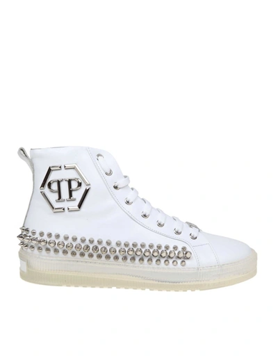 Philipp Plein Sneakers Hi-top Studs In White Color Leather