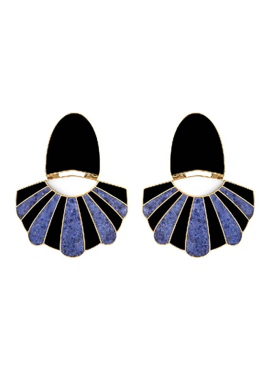 Monica Sordo Mullu Chandelier Earrings In Blue