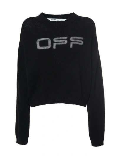 Off-white Off White Logo Knit Sweater In Black