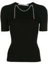 Alexander Wang Ribbed Tee With Chain Necklace Black