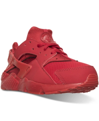 Nike Kids' Little Boys' Huarache Run Running Sneakers From Finish Line In University Red/university Red/university Red