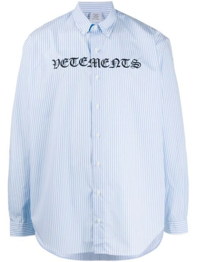 Vetements Gothic Logo Shirt In White