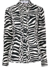 Proenza Schouler Black And White Zebra Print Shirt