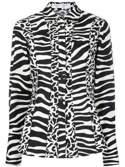 Proenza Schouler Black And White Zebra Print Shirt