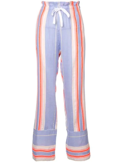 Lemlem Fiesta Striped Drawstring Pants In Purple