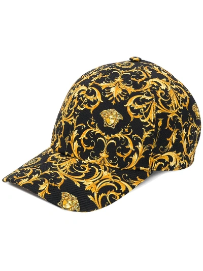 Versace Heritage Printed Cotton Baseball Hat In Multicolor