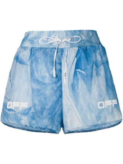 Off-white Tie-dye Print Running Shorts In White