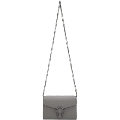 Gucci Leather Wallet On A Chain In 1293 Grey
