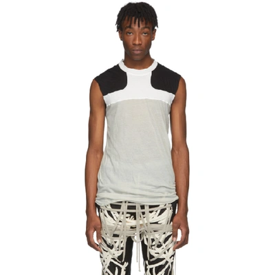 Rick Owens Release Combo Lupetto' Sheer Panel Tank Top In 081109 Whit