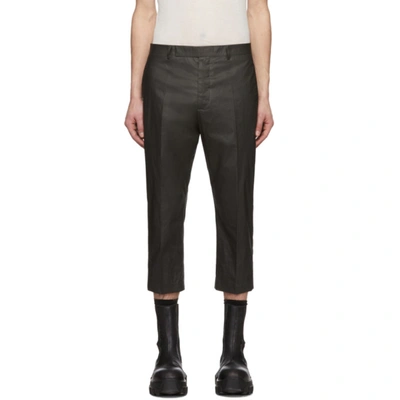 Rick Owens Grey Slim Astaires Cropped Trousers In 09 Blk