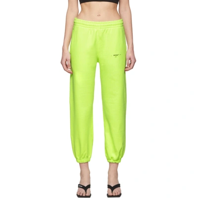 Off-white Yellow Logo Sweatpants In Fluo Yellow