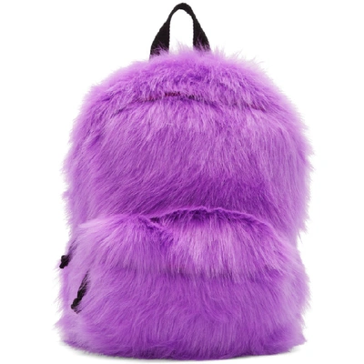Vetements Small Faux Fur Backpack In Violet