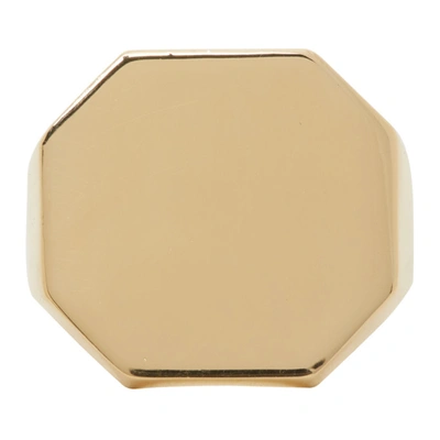 Bottega Veneta Gold-plated Signet Ring In 8120 Gold