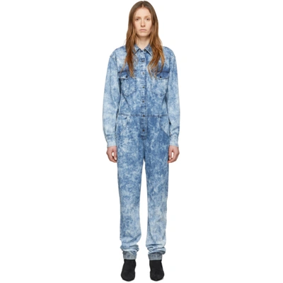 Isabel Marant Étoile Isabel Marant Etoile Idesia Acid Wash Denim Jumpsuit In Blue