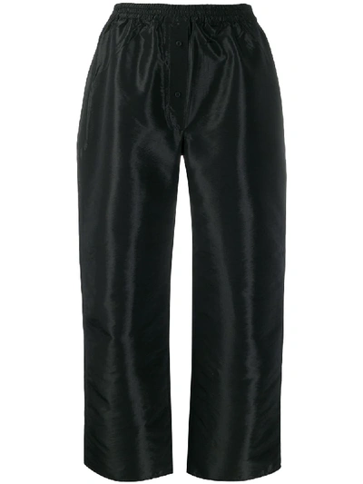 Cecilie Bahnsen Cropped Wide-leg Trousers In Black