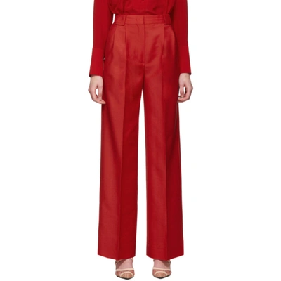 Fendi Red High-waisted Flare Trousers In F18w2 Red
