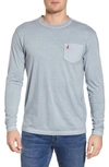 Johnnie-o Brennan Long Sleeve Pocket T-shirt In Steel