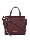 Ferragamo Handtasche Mit Doppeltem Henkel In Purple,light Blue