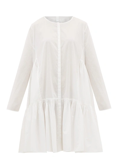 Merlette Martel Long Sleeve Cotton Tunic Dress In White