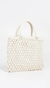 Clare V Sandy Woven Market Tote In Cream