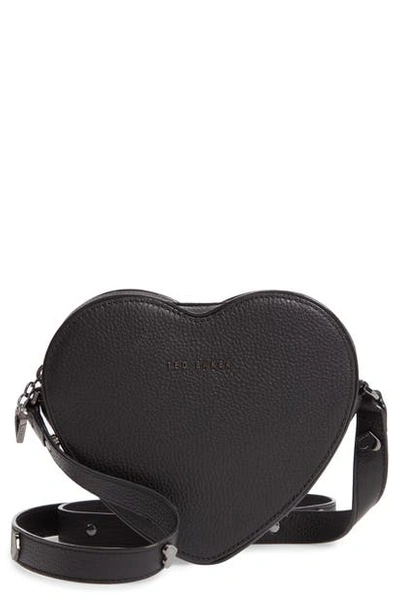 Ted Baker Loverr Leather Crossbody Bag In Black