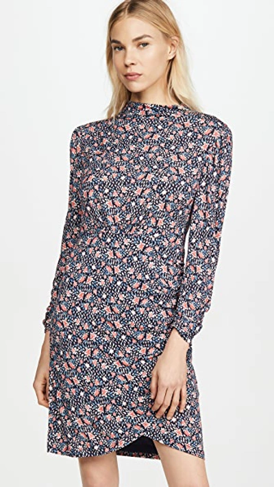 Rebecca Taylor Twilight Ditsy Floral Jersey Dress In Dark Navy Combo