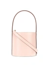 Staud Mini Bissett Leather Bucket Bag In Pink