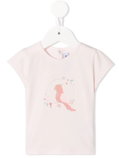 Tartine Et Chocolat Babies' Bird Print T-shirt In Pink