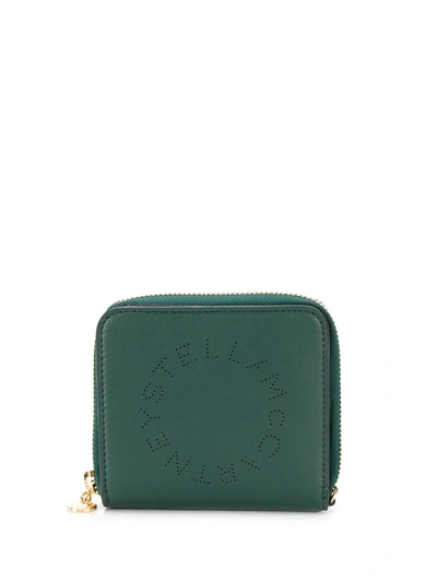 Stella Mccartney Stella Logo Zipped Wallet In Green