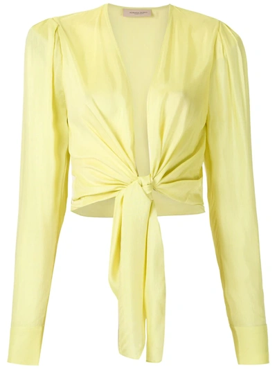 Adriana Degreas Tied Shirt In Yellow