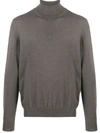 Barba Fine Knit Turtleneck Sweater In Grey