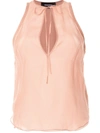 Dsquared2 Sleeveless Silk Blouse In Pink