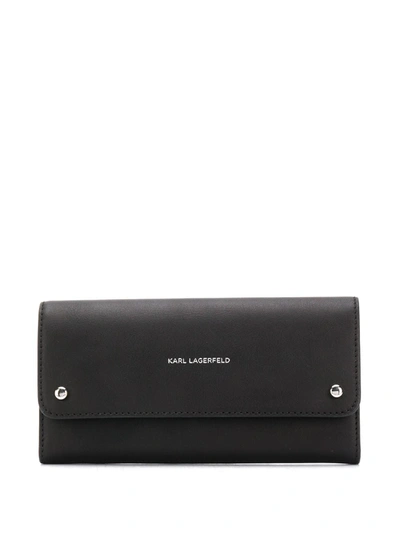Karl Lagerfeld K/ikon Continental Wallet In Black