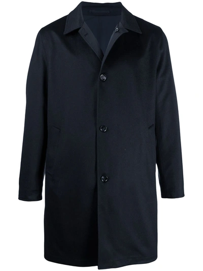 Kired Reversible Single Breasted Coat In Blue