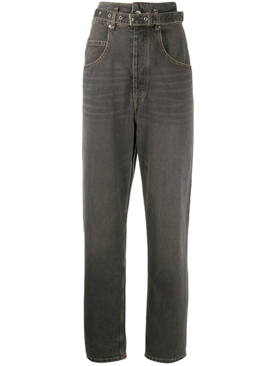 Isabel Marant Étoile Gloria High Waisted Tapered Jeans In Black