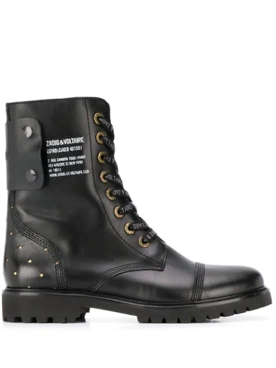 Zadig & Voltaire Joe Lace-up Boots In Black