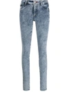 Philipp Plein Acid Wash Denim Leggings In Blue