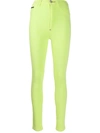 Philipp Plein Super High-waisted Jeggings In Yellow